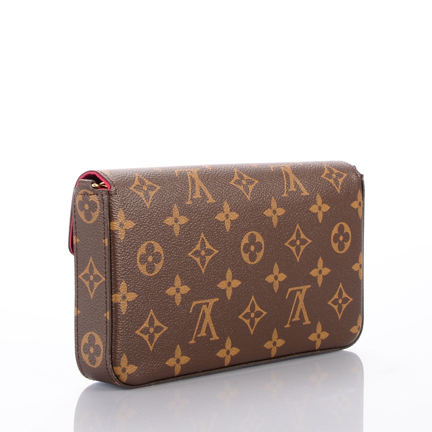 Louis Vuitton Monogram Pochette Felicie Chain Wallet Fuchsia 3 of 9