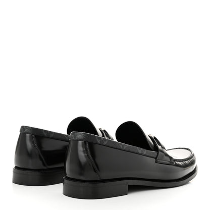 Louis Vuitton Calfskin Monogram Eclipse Mens Major Loafers 12 Black 5 of 10