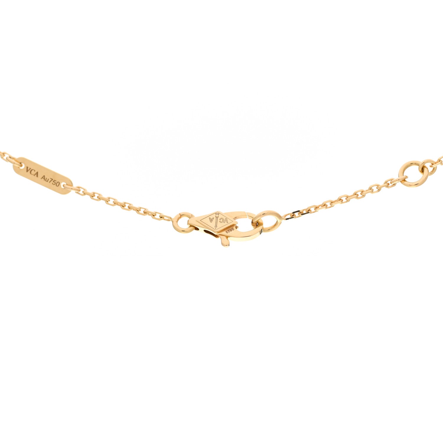 Van Cleef & Arpels 18K Yellow Gold Mother of Pearl Sweet Alhambra Pendant Necklace 6 of 7