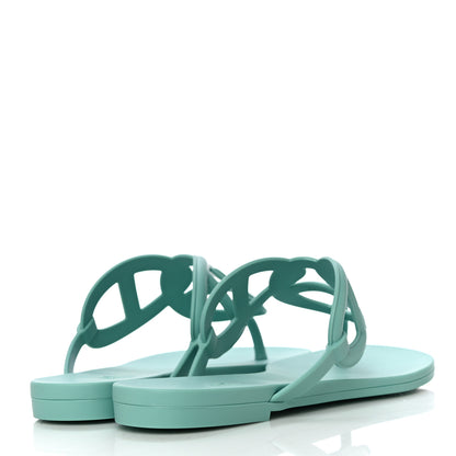 Hermes Rubber Womens Egerie Sandals 36 Vert Embrun 4 of 11