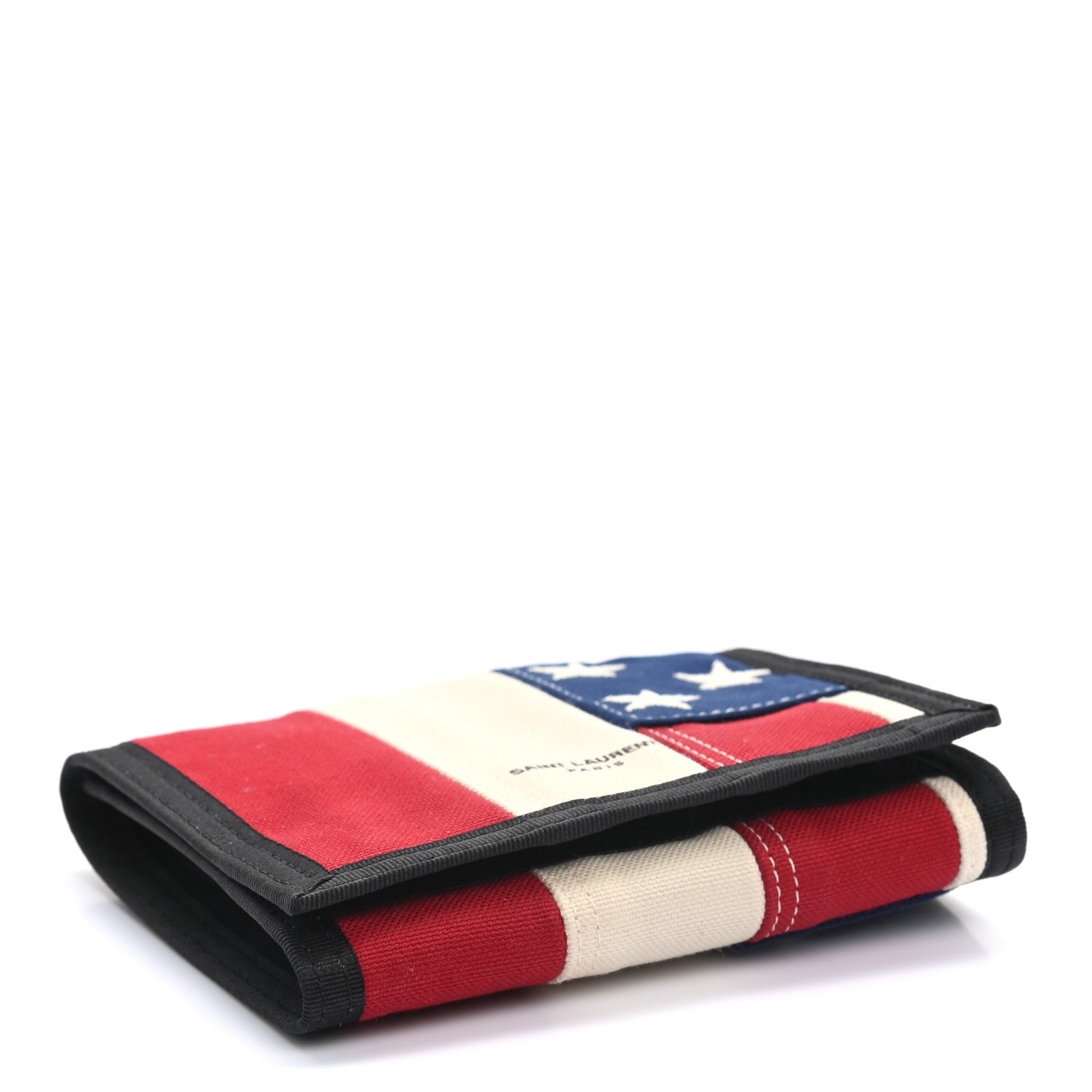 Saint Laurent Canvas American Flag Print Buffalo Compact Wallet 7 of 7