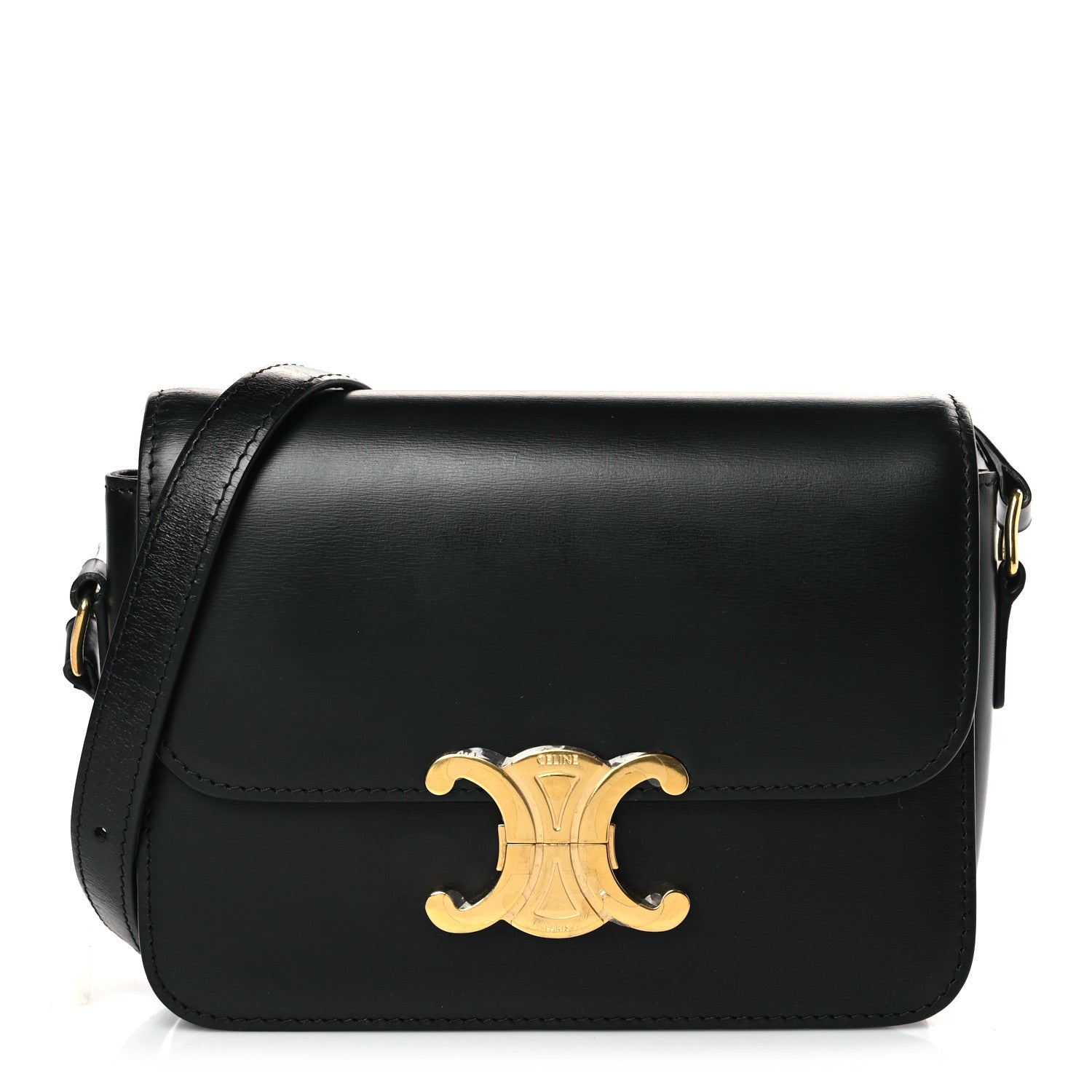 Celine Shiny Calfskin Teen Triomphe Black 1 of 9