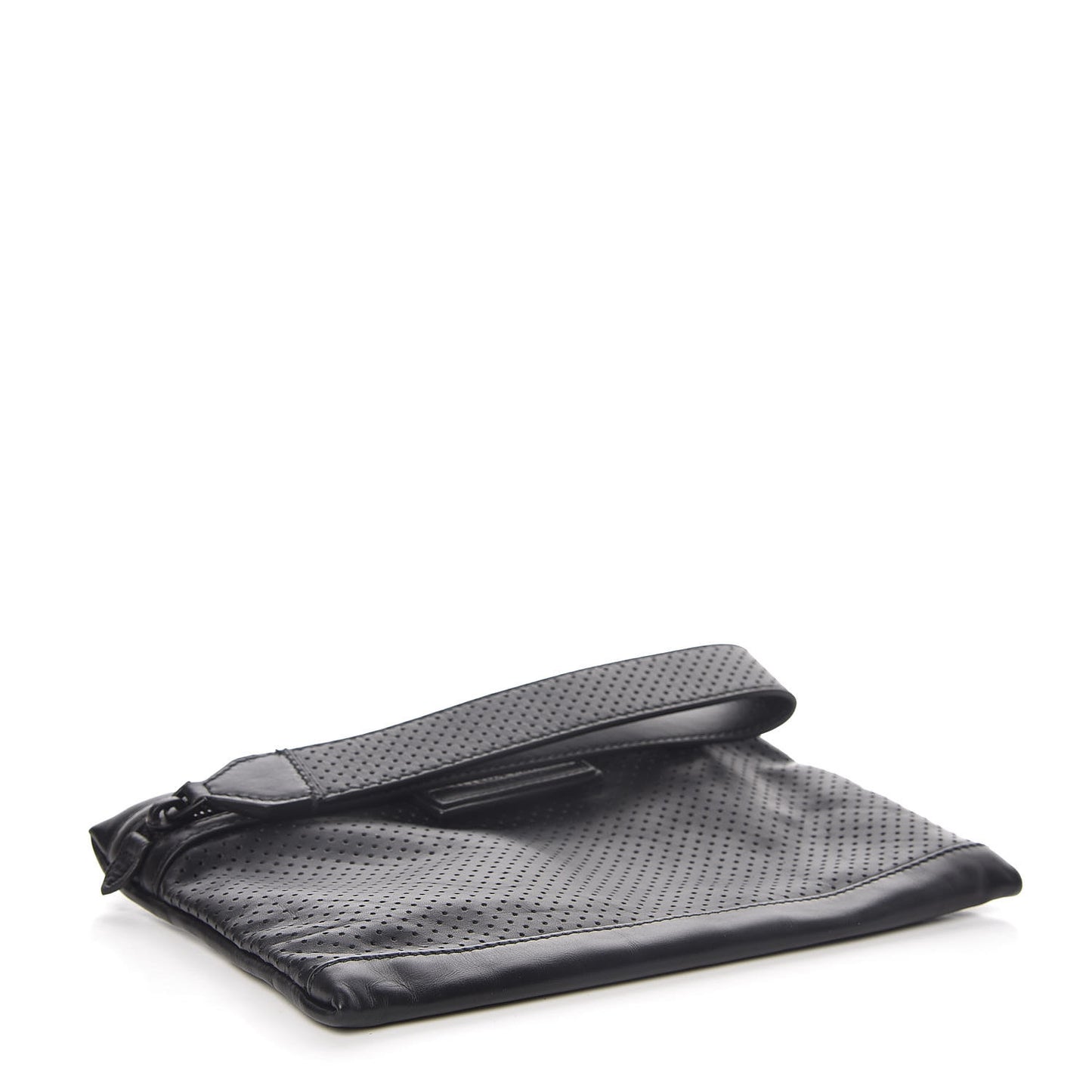 Perforated Leggero Calfskin Pouch Black
