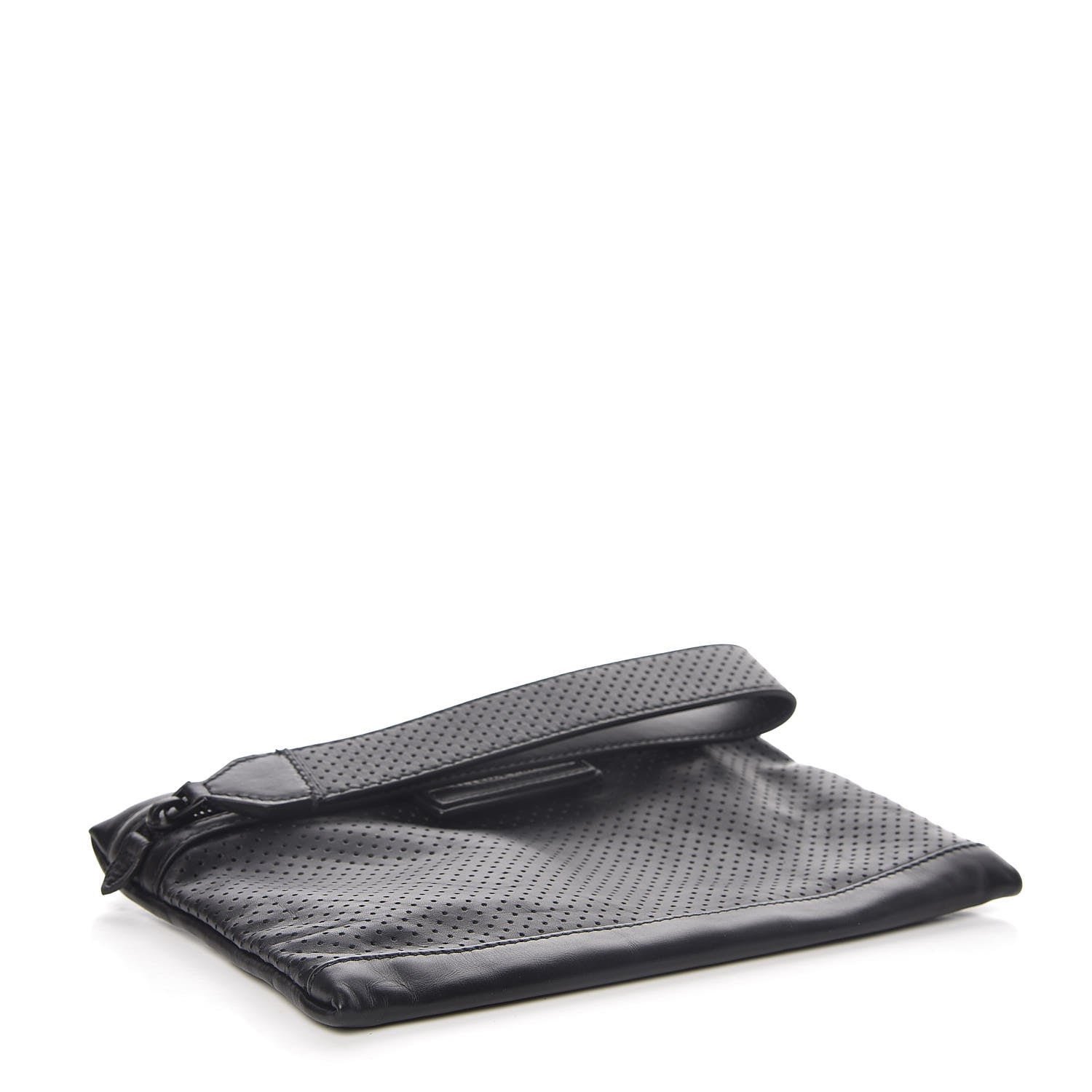 Bottega Veneta Perforated Leggero Calfskin Pouch Black 4 of 9