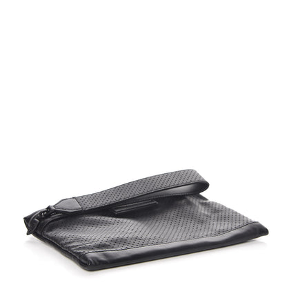 Bottega Veneta Perforated Leggero Calfskin Pouch Black 4 of 9