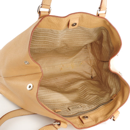 Prada Vitello Daino Logo Tote Nocciolo 9 of 13