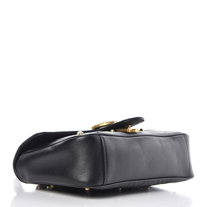 Gucci Calfskin Matelasse Studded Small Pearly GG Marmont Shoulder Bag Black 4 of 9