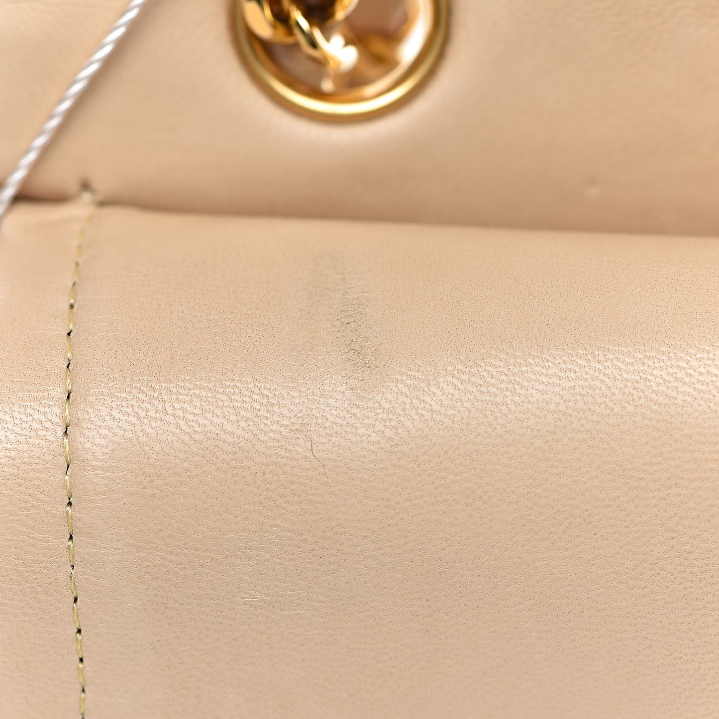 Lambskin Quilted Small Double Flap Beige