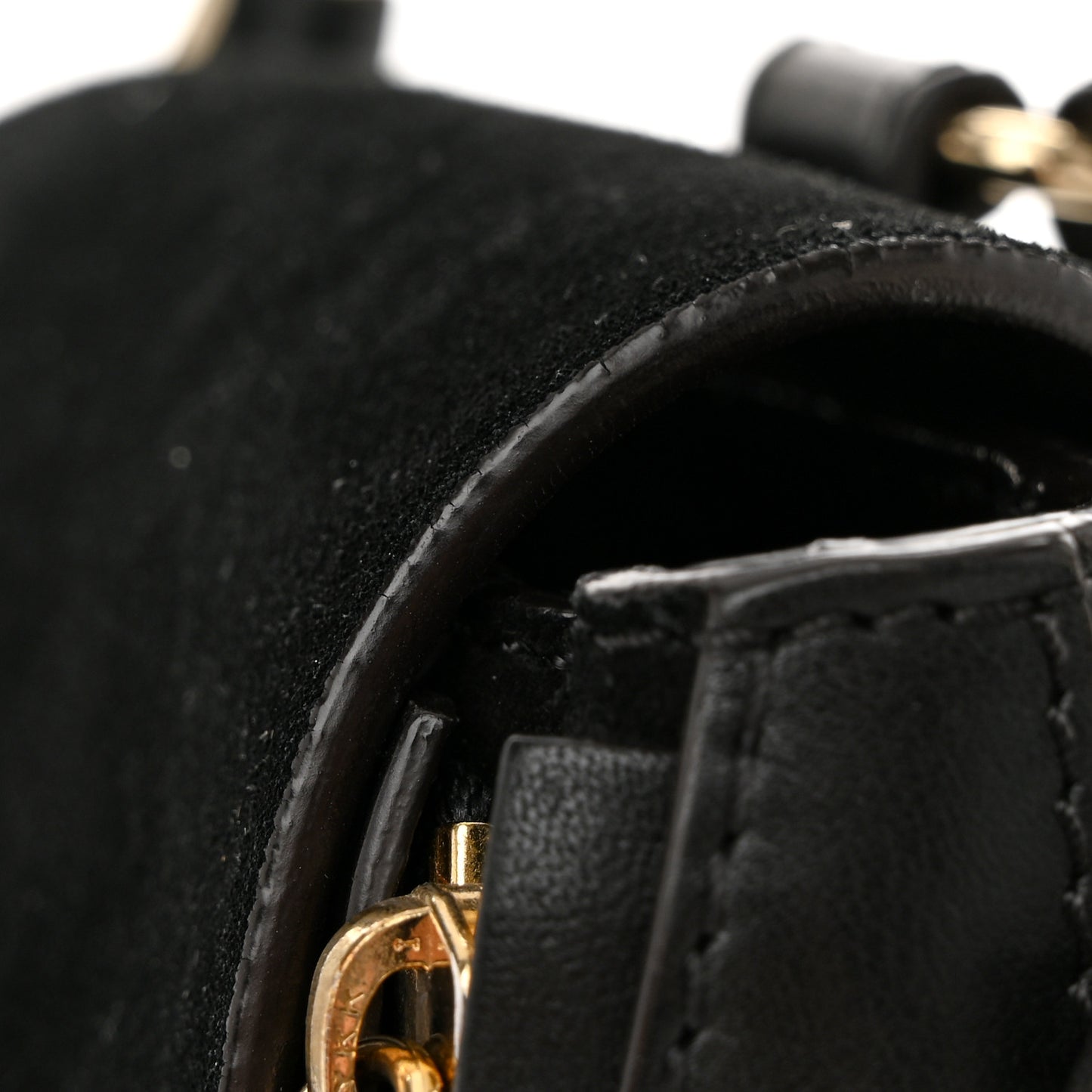 Suede Calfskin Mini Faye Backpack Black