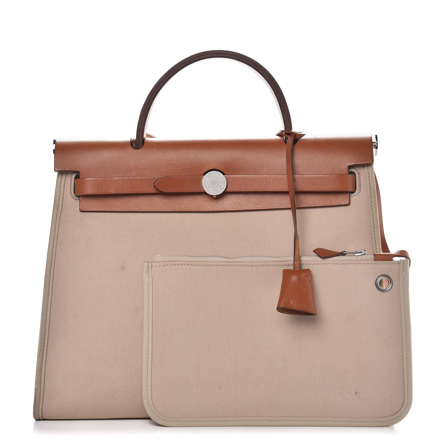 Hermes Vache Hunter Toile Herbag Zip 31 PM Fauve 3 of 15