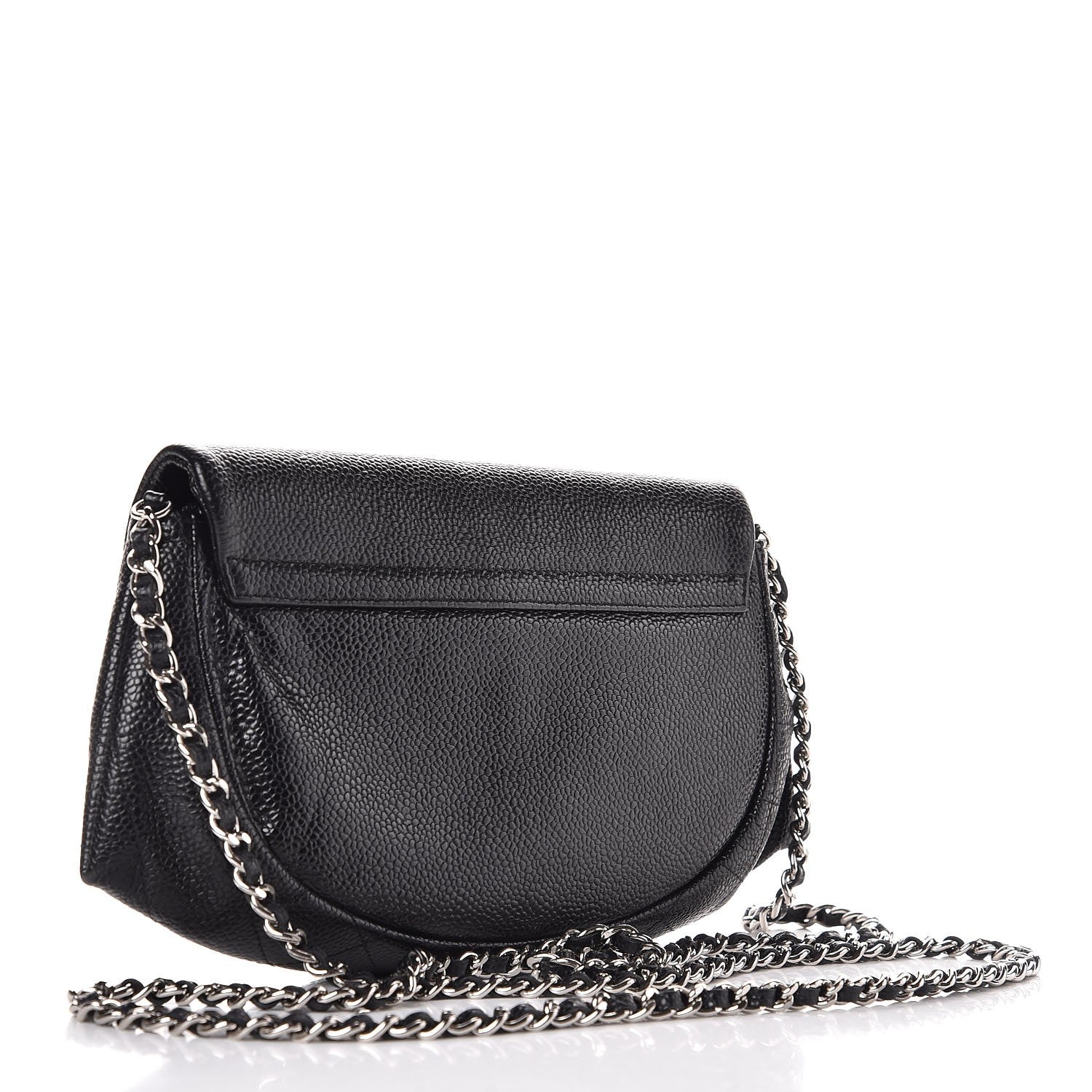 Chanel Caviar Half Moon Wallet On Chain WOC Black 3 of 9