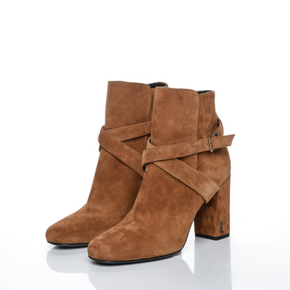 Saint Laurent Suede Babies Ankle Boots 36.5 Fox Brown 3 of 7