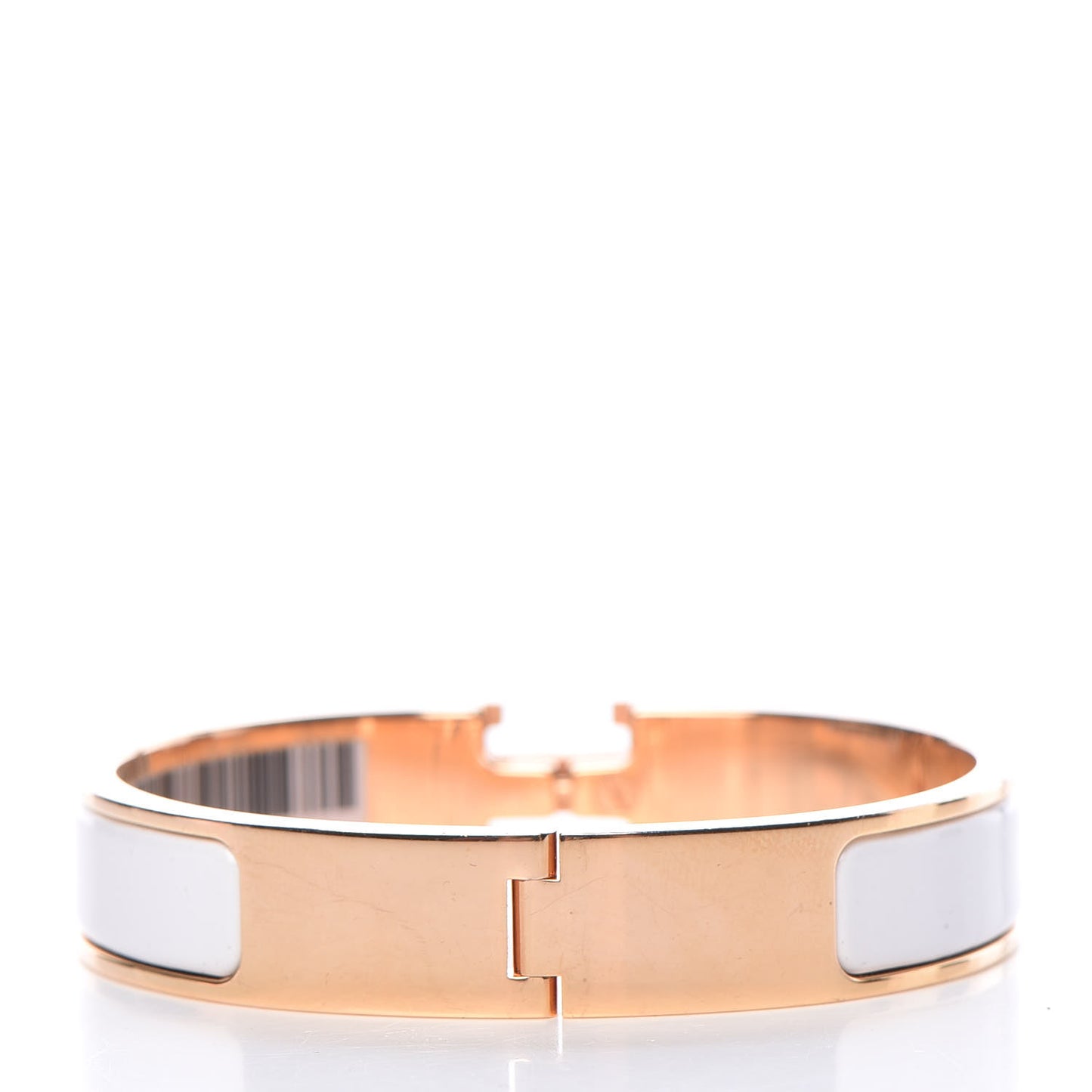 Enamel Narrow Clic Clac H Bracelet PM White