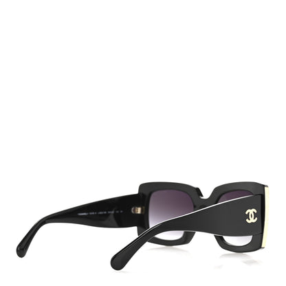 Chanel Acetate Rectangle Sunglasses 5435 Black 4 of 11
