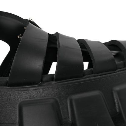 Prada Foam Rubber Triangle Logo Monolith 55mm Cage Sandals 40 Black 10 of 14