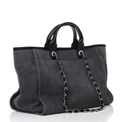 Chanel Canvas Sequin Medium Deauville Tote Charcoal 2 of 10