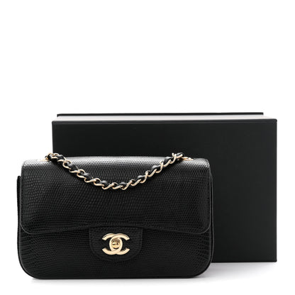 Chanel Lizard Mini Rectangular Flap Black 11 of 11