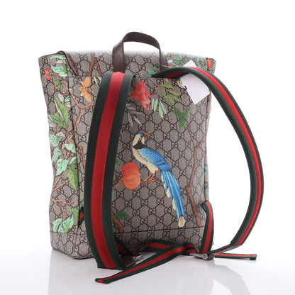 Gucci GG Supreme Monogram Tian Web Single Buckle Backpack Beige Multicolor New Acero 3 of 7