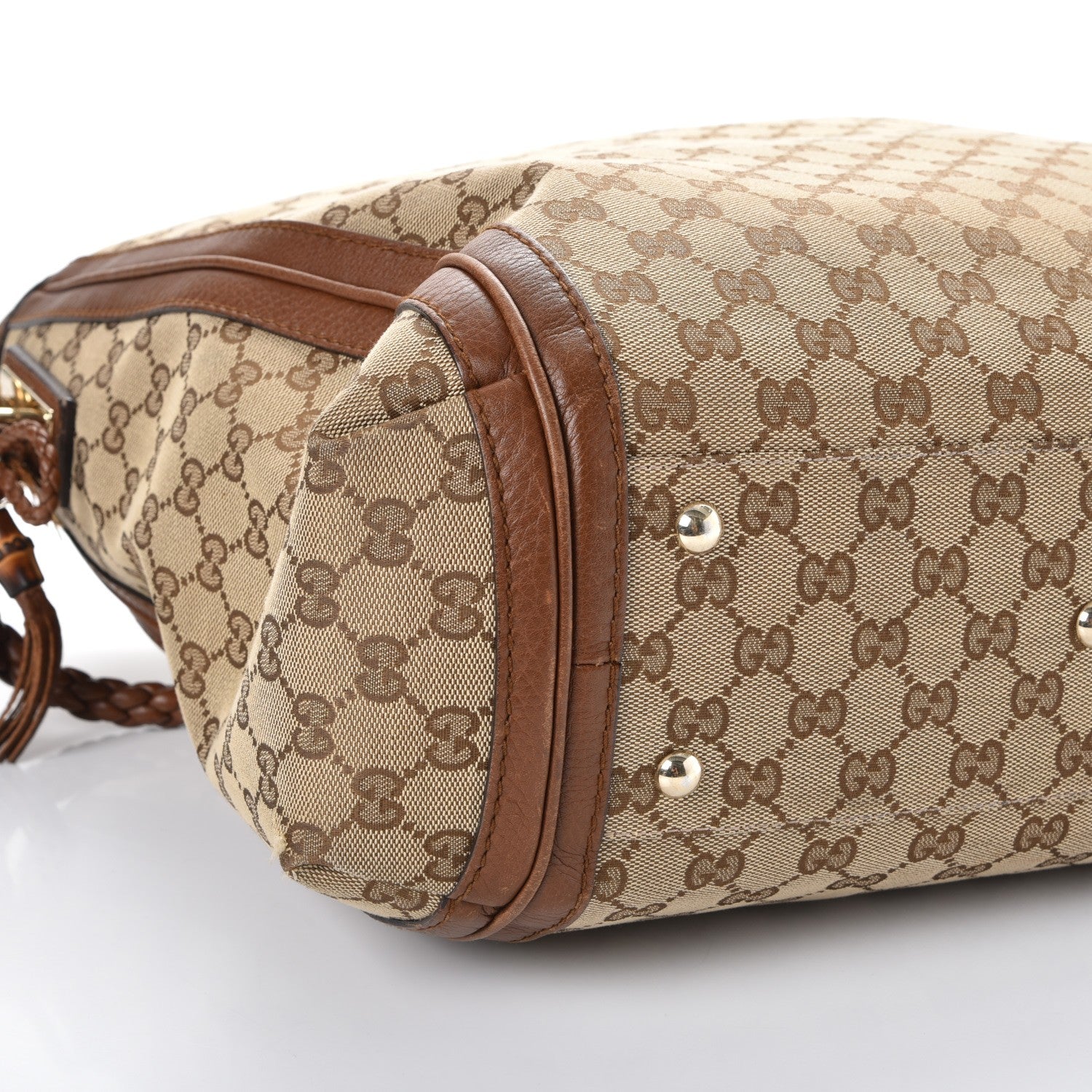 Gucci Monogram Cellarius Calfskin Large Bella Hobo Beige Ebony Cuir 12 of 16