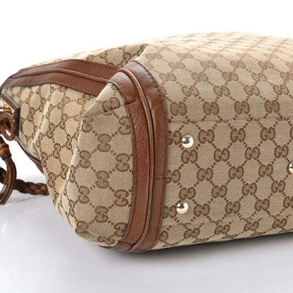 Gucci Monogram Cellarius Calfskin Large Bella Hobo Beige Ebony Cuir 12 of 16