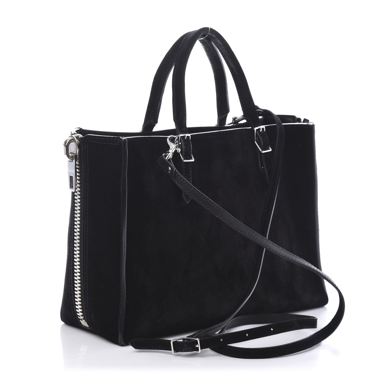 Balenciaga Baby Daim Suede Plate Hardware Papier A6 Zip Around Tote Black 4 of 11
