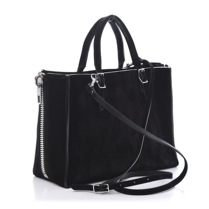 Balenciaga Baby Daim Suede Plate Hardware Papier A6 Zip Around Tote Black 4 of 11