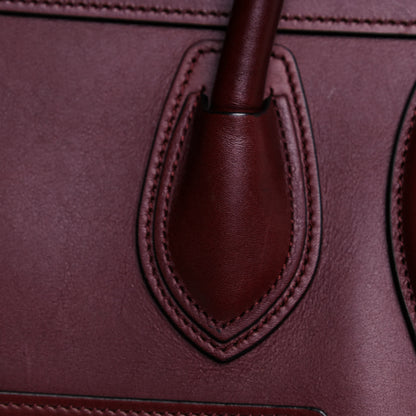 Celine Smooth Calfskin Micro Luggage Burgundy 10 of 14