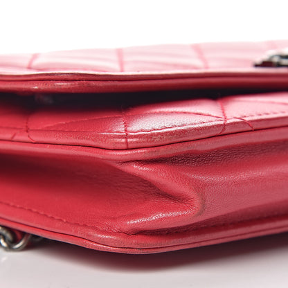 Chanel Calfskin Quilted Boy Wallet On Chain WOC Red 17 of 22