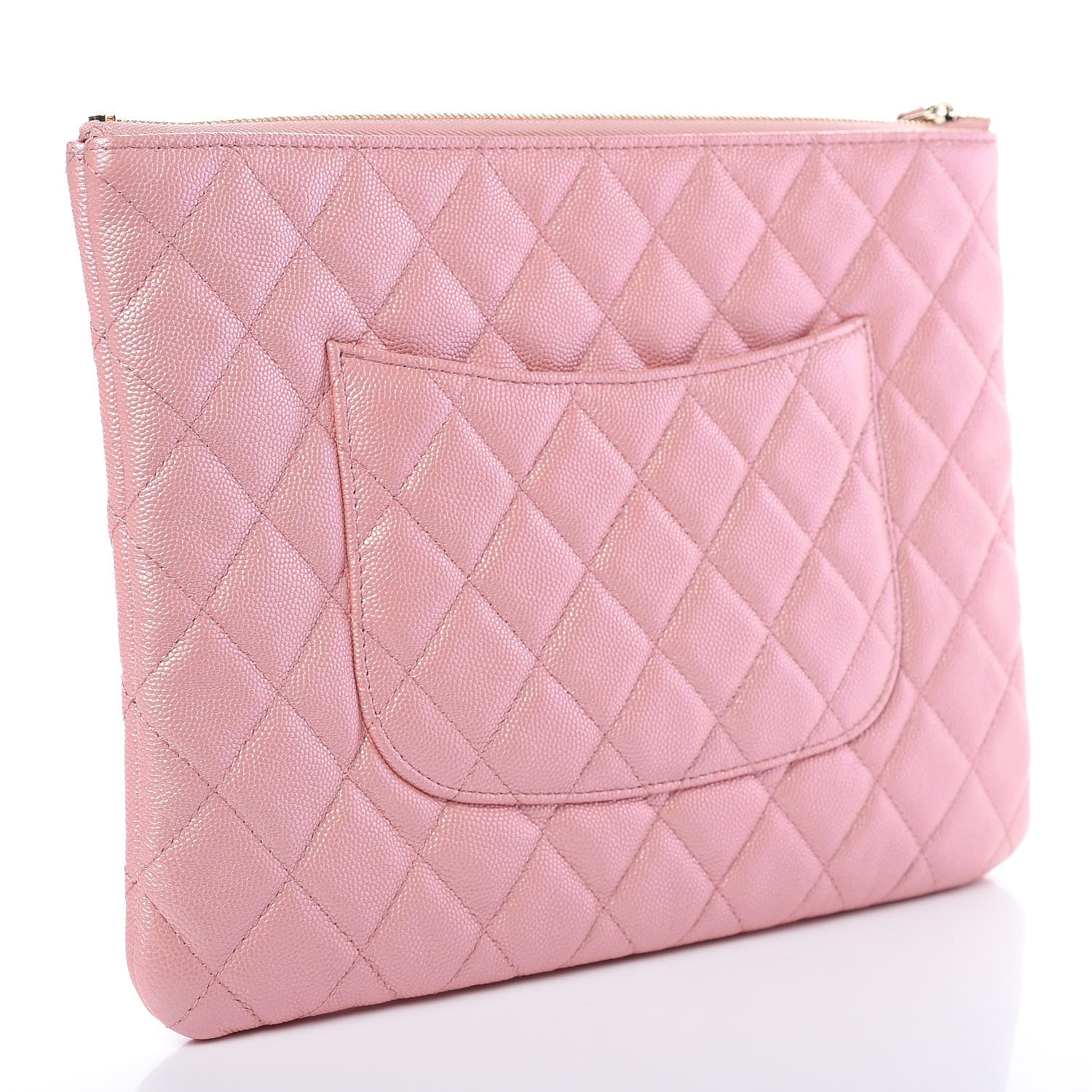 Chanel Iridescent Caviar Quilted Medium Cosmetic Case Rose Pink 3 of 8