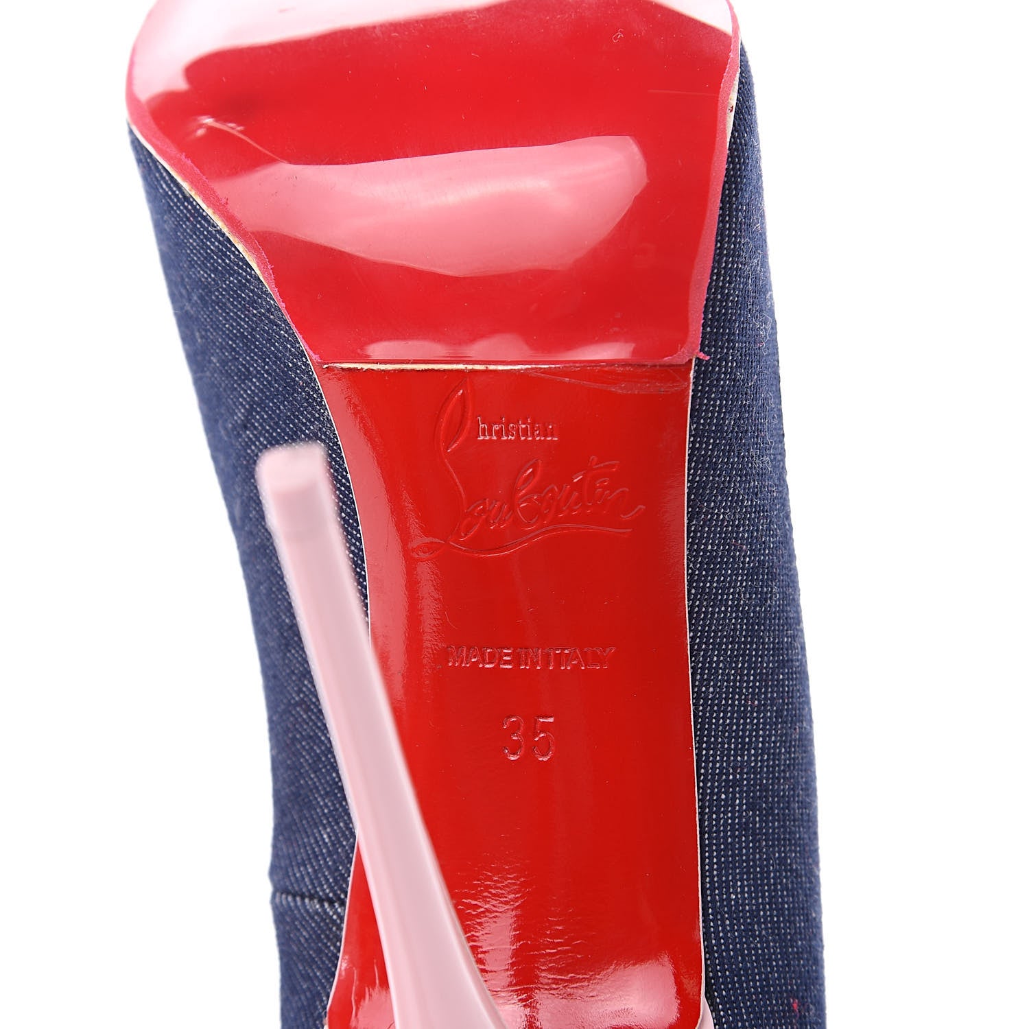 Christian Louboutin Denim Jazz Calf So Kate 120 Pumps 35 Blue Pompadour 7 of 11
