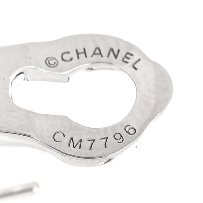 Chanel 18K White Gold Diamond Fil de Camelia Earrings 4 of 5
