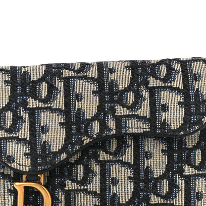 Christian Dior Oblique Saddle Card Holder Blue 7 of 13