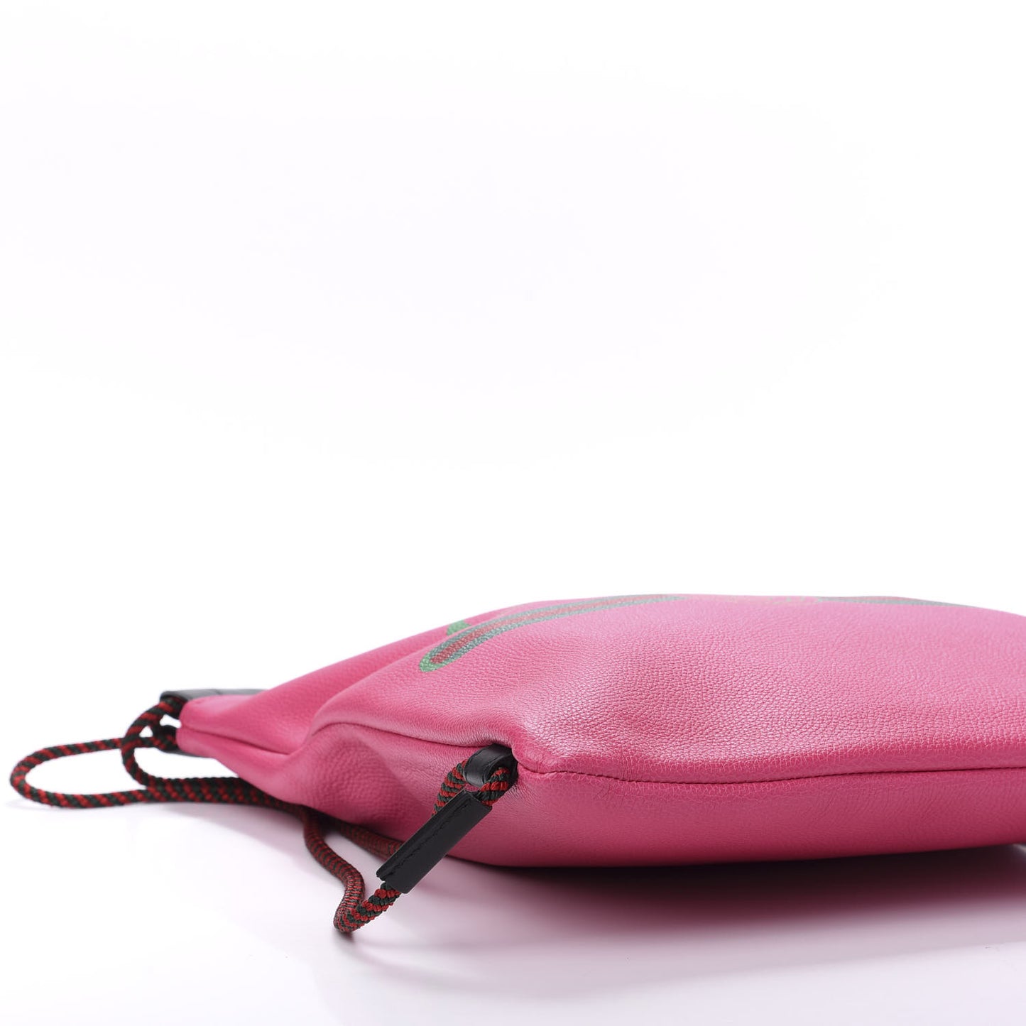 Grained Calfskin Logo Drawstring Backpack Box Pink Green Black