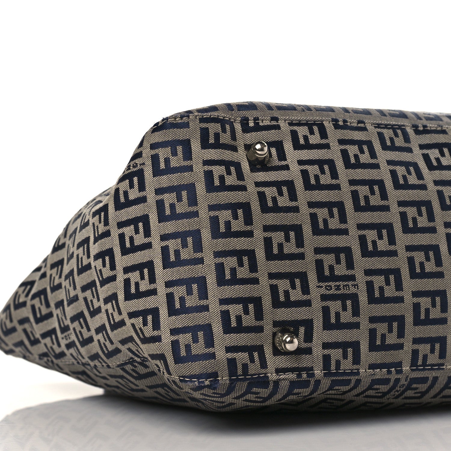 Fendi Zucchino Tote Navy Blue 7 of 9