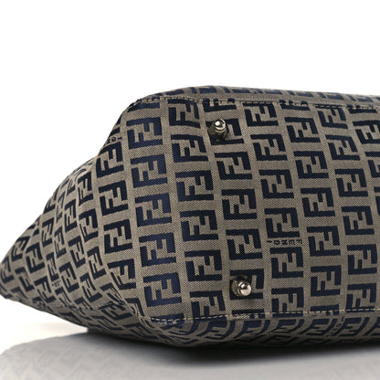 Fendi Zucchino Tote Navy Blue 7 of 9