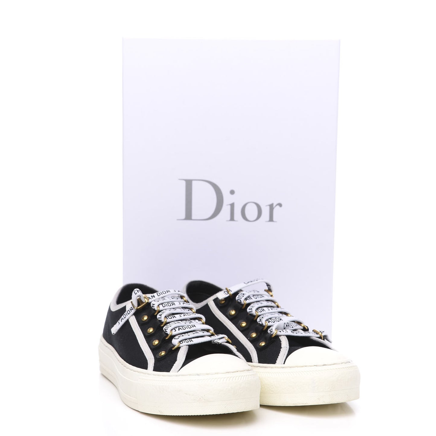 Canvas Walk'N'Dior Low Top Sneakers 38.5 Black