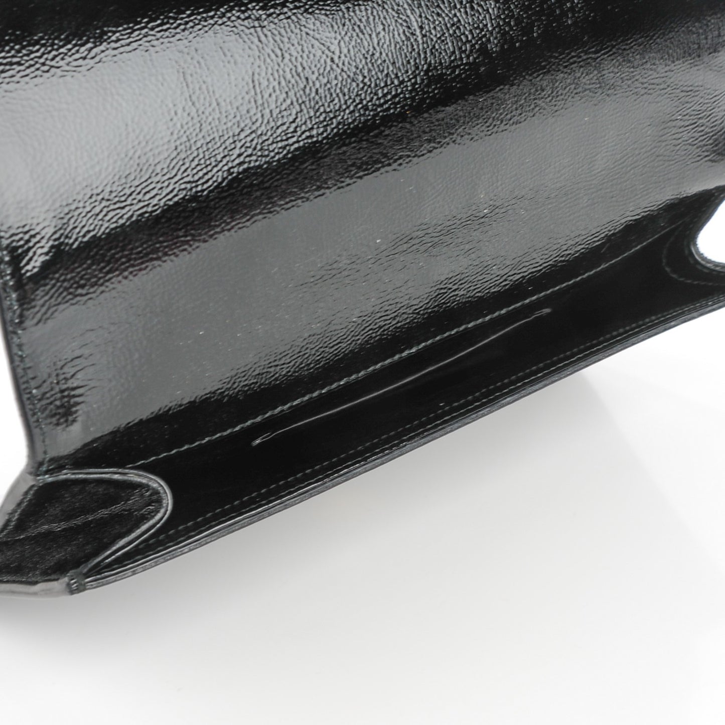 Textured Patent Monogram Small Belle De Jour Clutch Black