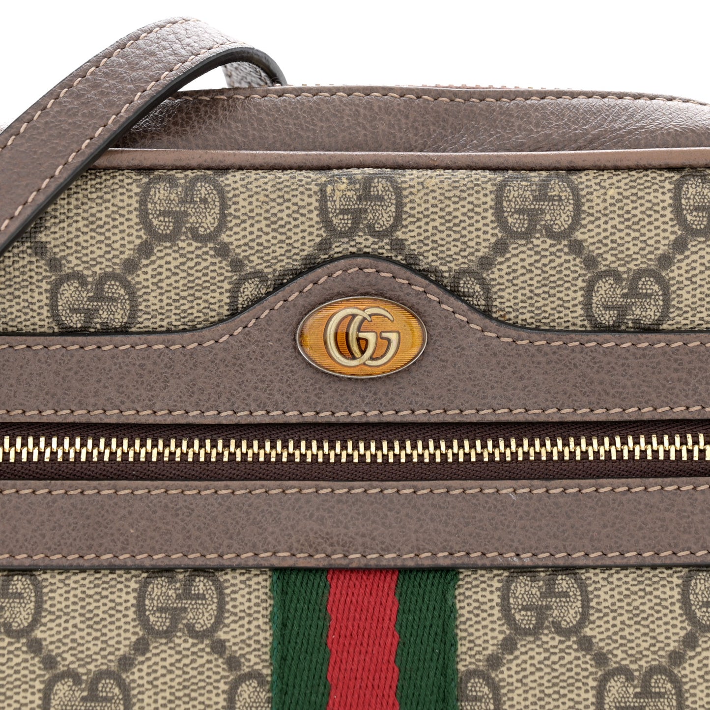 GG Supreme Monogram Web Mini Ophidia Shoulder Bag Brown