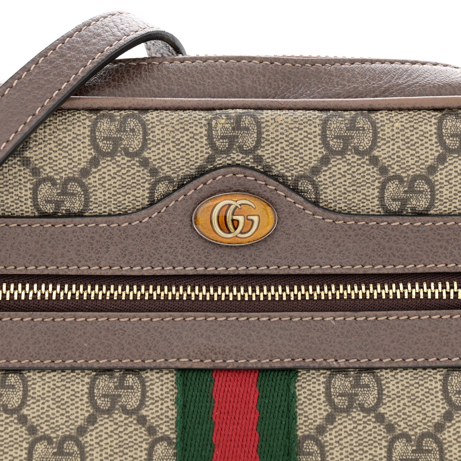 Gucci GG Supreme Monogram Web Mini Ophidia Shoulder Bag Brown 10 of 13