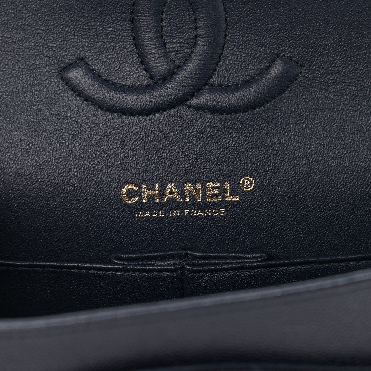 Caviar Quilted Medium Double Flap Navy