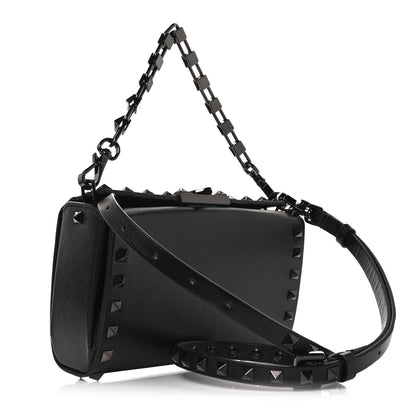 Valentino Garavani Grainy Calfskin Rockstud Clutch Black 2 of 8