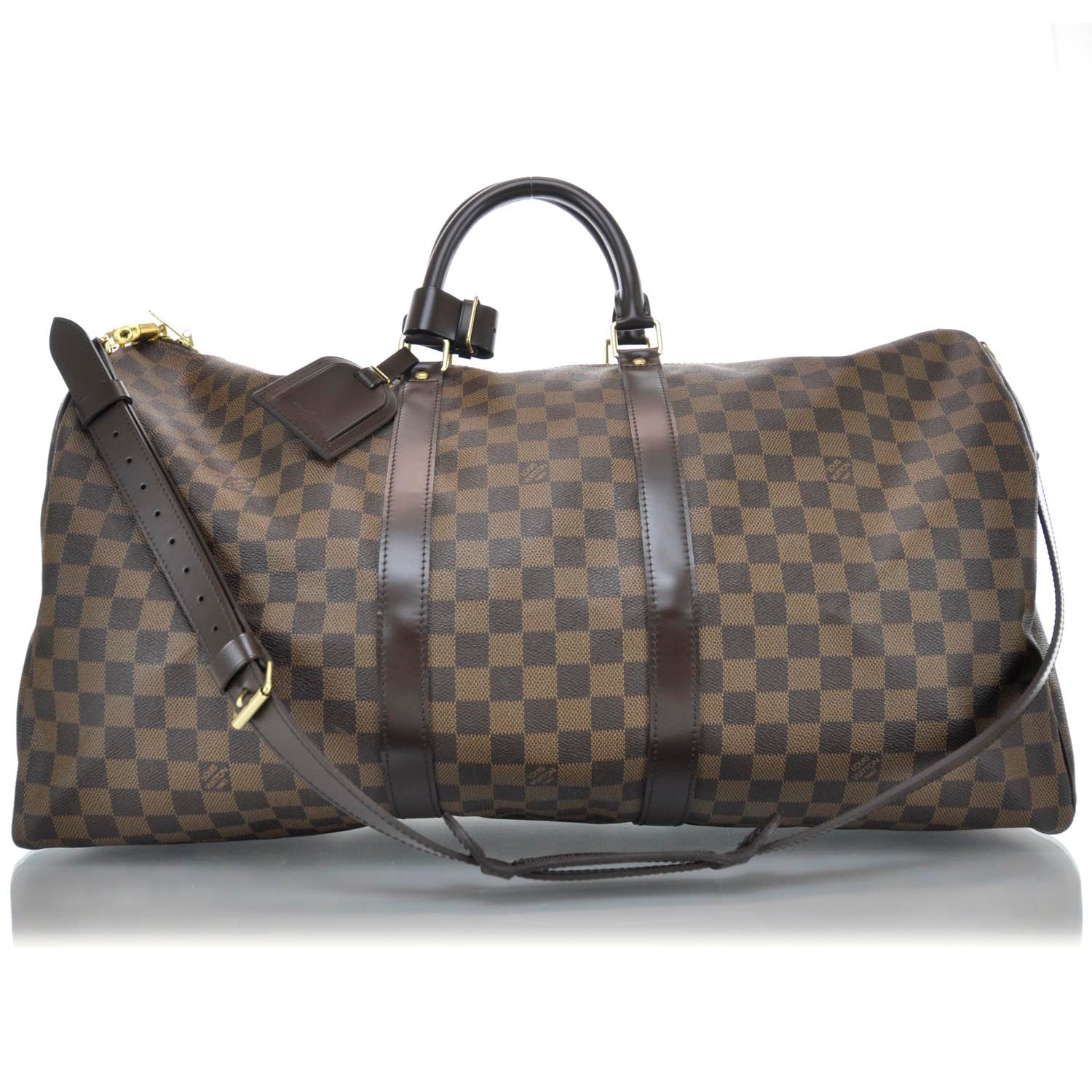 Louis Vuitton Damier Ebene Keepall BandouliÃ¨re 55 1 of 10