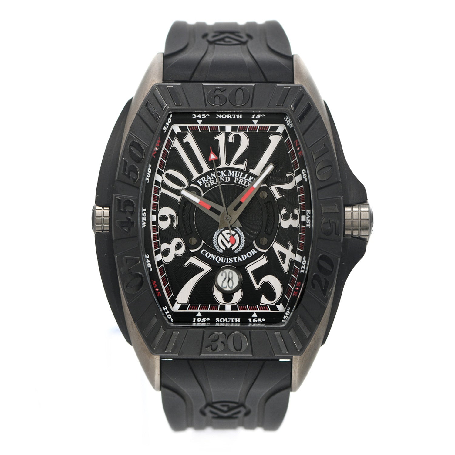 Franck Muller Titanium Rubber 45mm Conquistador Grand Prix Automatic Watch Black 8900SC 1 of 6