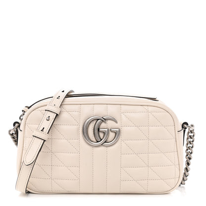 Gucci Calfskin Matelasse Aria Small GG Marmont Chain Shoulder Bag Mystic White 1 of 12