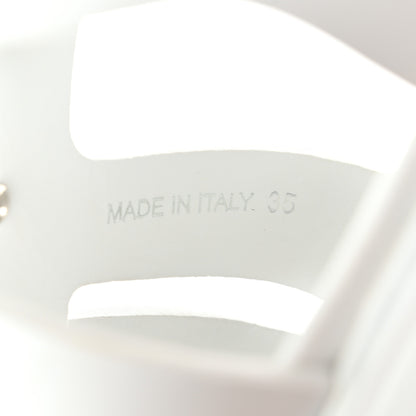 Prada Foam Rubber Metal Triangle Logo Monolith 55mm Cage Sandals 35 White 8 of 11