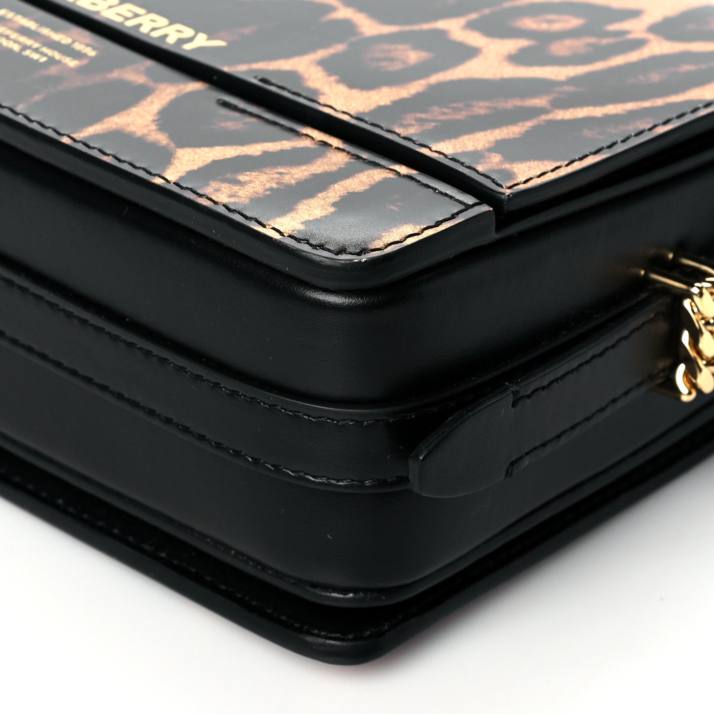 Calfskin Leopard Small Grace Bag Black