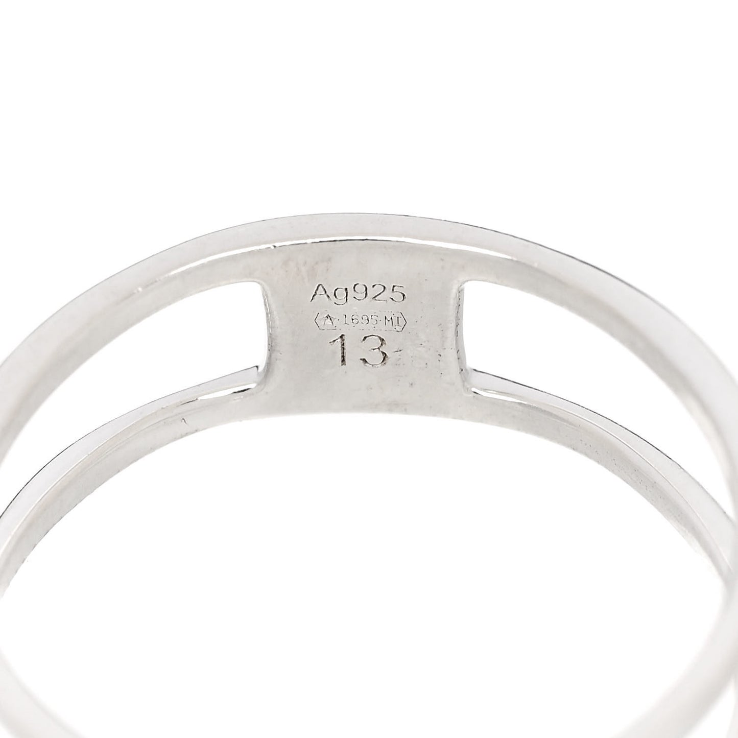 Sterling Silver 6mm Interlocking G Open Band Ring 53 6.25