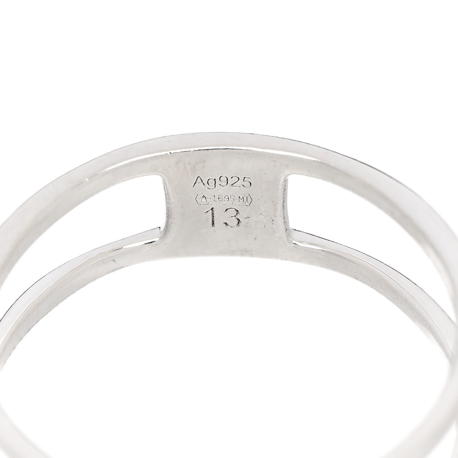 Gucci Sterling Silver 6mm Interlocking G Open Band Ring 53 6.25 4 of 4