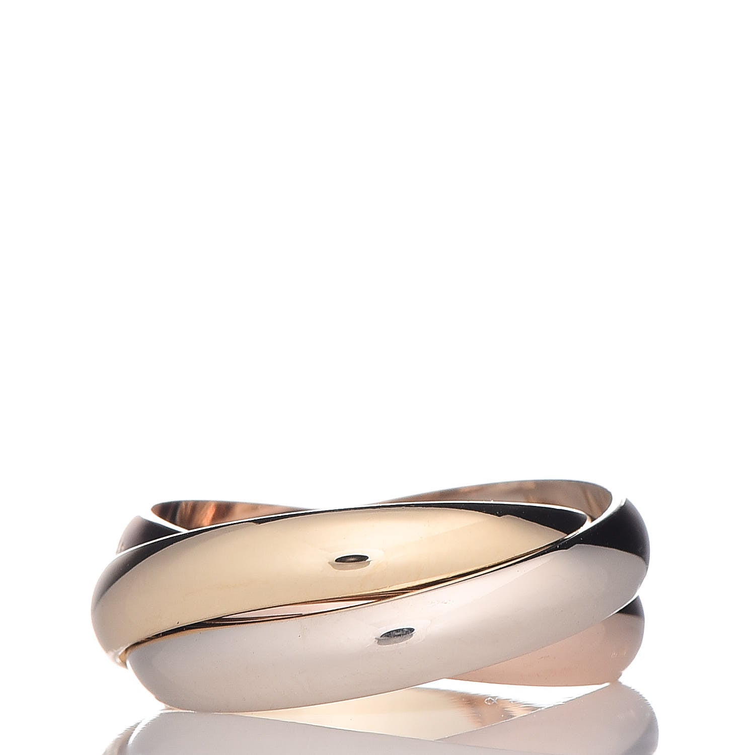 Cartier 18K Pink Yellow White Gold Classic Les Must De Trinity Ring 52 6 3 of 5