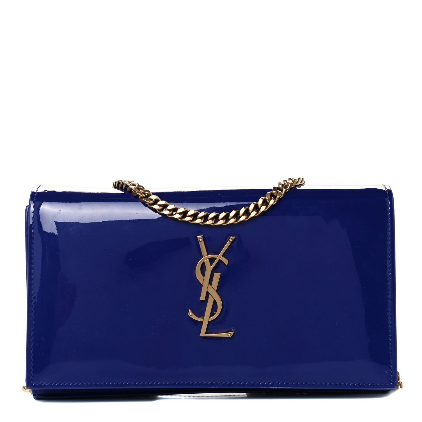 Patent Calfskin Monogram Kate Wallet On Chain Royal Blue